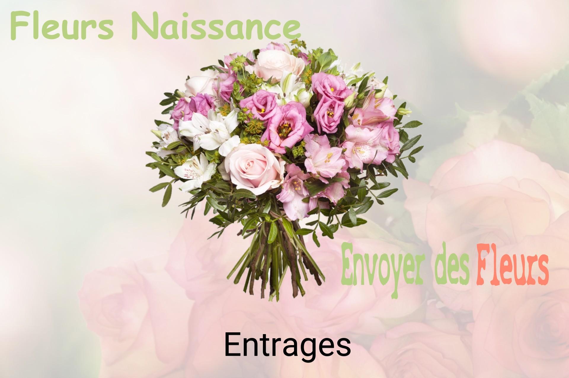 Bouquet de fleurs de naissance livré à Entrages