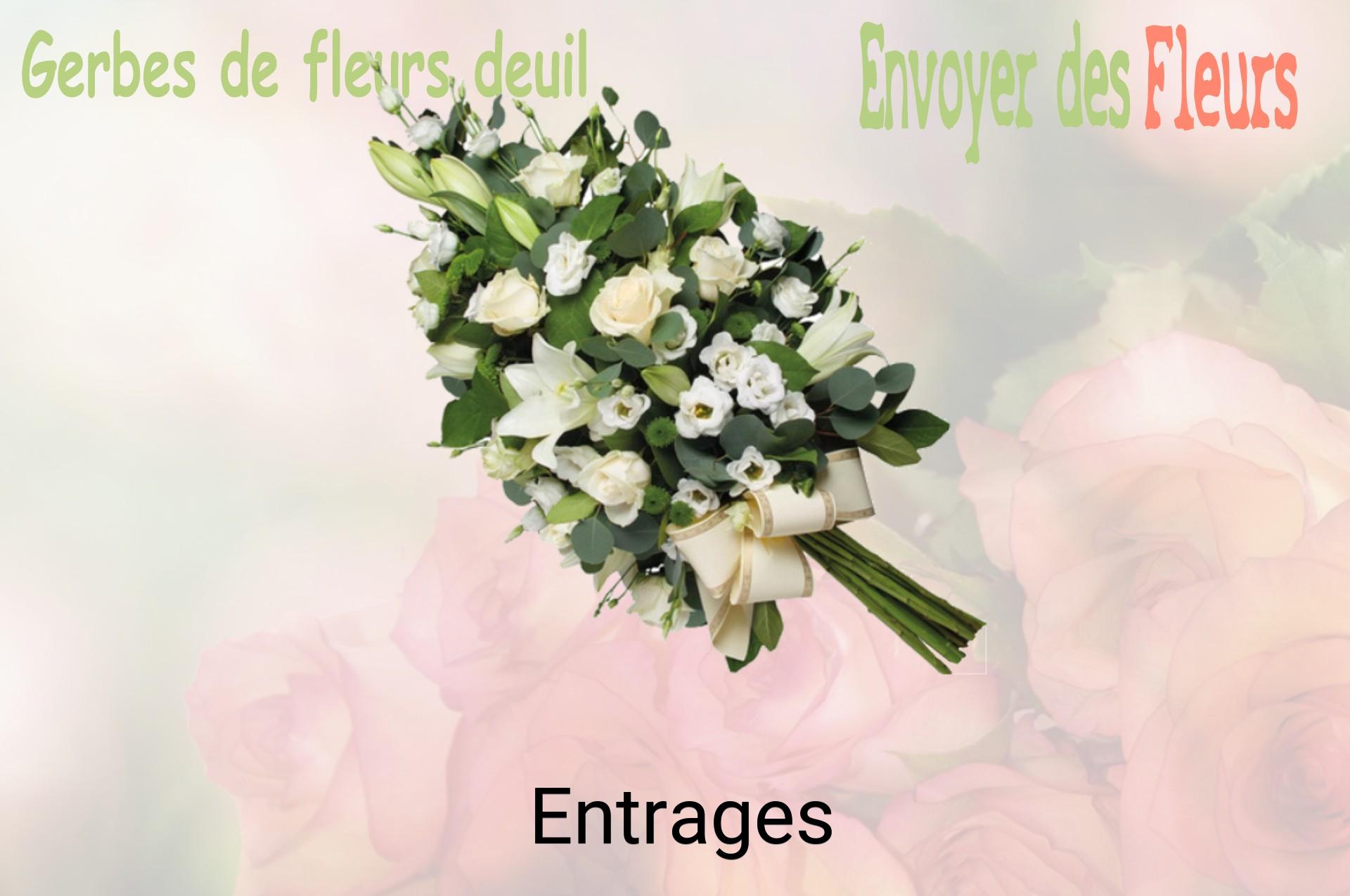 Gerbe de fleurs de deuil livrée à Entrages